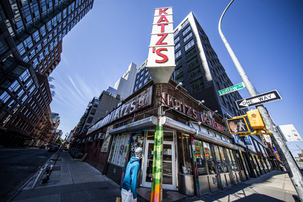 The front of Katz's Delicatessen on East Houston St. and Ludlow St. in Manhattan, the predecessor to A Taste of Katz's.