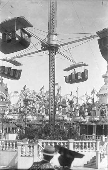 A spinning gondola ride that was in the original Luna Park.